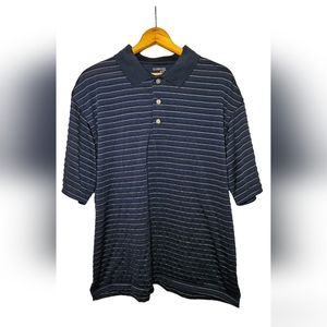 George XL (46/48) Golf men's blue striped short sleeved polo, breathable, light